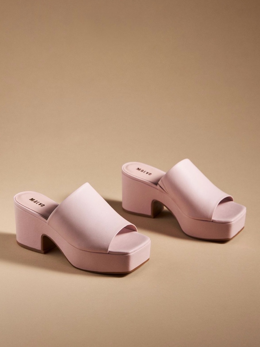 Maeve Platform Slide Sandals in Light Pink 6M
